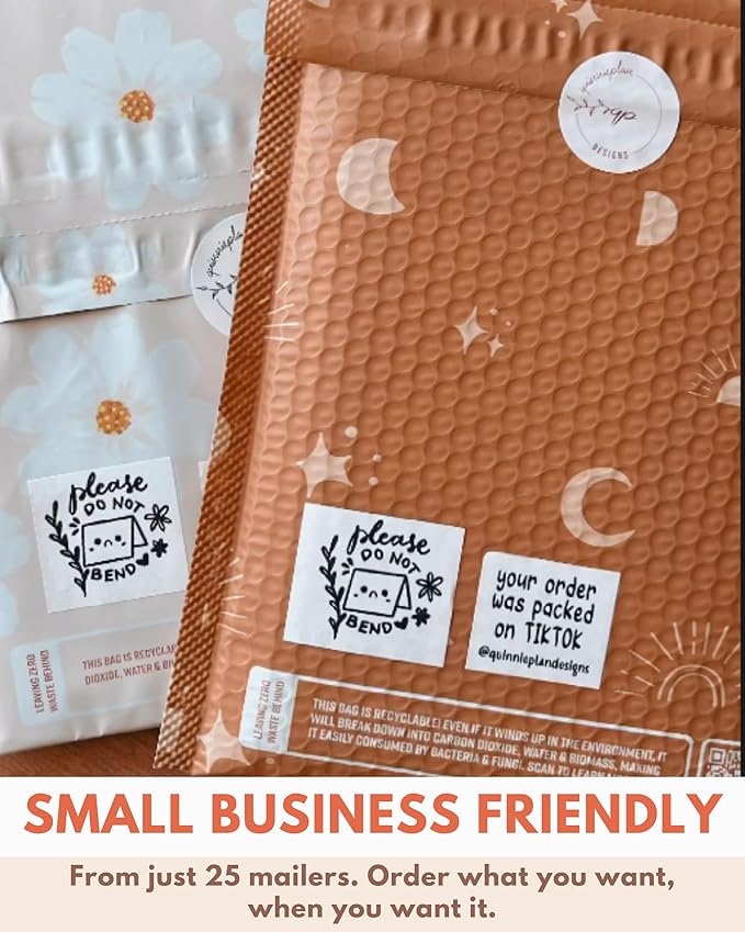 Bubble Mailers 8.5 x 12 Inch- 100 pack Biodegradable Shipping Bags for Clothes - Impack Self-Seal Protective Thick Mailing Envelope for Accessories & Clothing - Celestial Tan