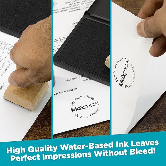 MaxMark Premium Refill Ink with Control Tip Bottle for Self-Inking Stamps, Blue Color - 2 oz.