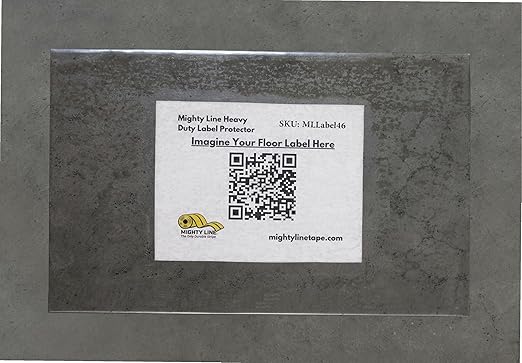 Mighty Line Heavy Duty Clear Label Protectors Cover for Protecting Floor Markings, Barcodes, Numbers and Stickers, Pre-Cut Roll, Peel and Stick, Adhesive, Adhesive, 4" Wide by 6" Long, Pack of 50