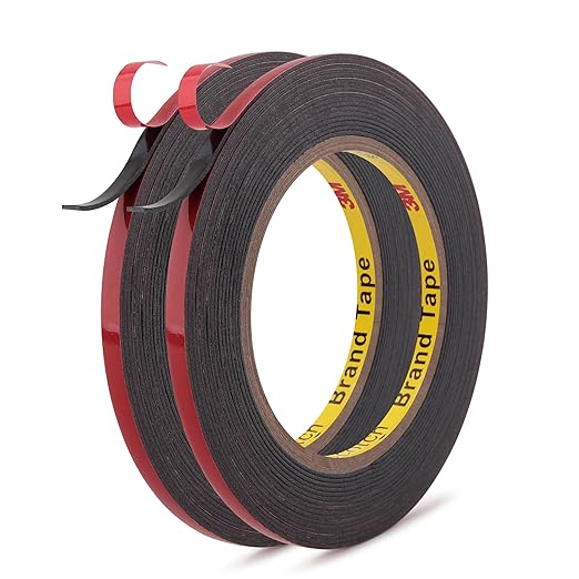 Automotive Acrylic Plus Attachment Tape 0.24" x 18Ft Made of 3M Pack of 2 Double Sided Tape PT1100 Heavy Duty for Moldings Claddings Panels Pads and Other Car Automotive Applications