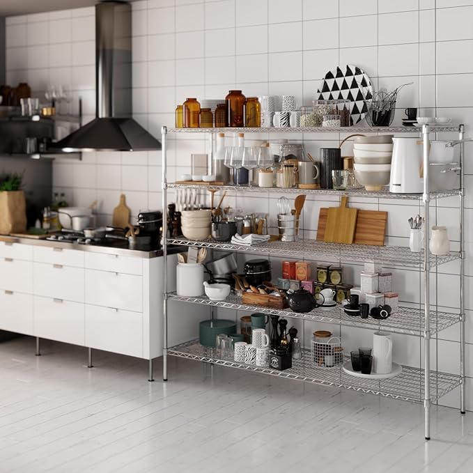 Regal Altair 21" Deep x 72" Wide x 64" Height Wire Shelving Kit | 5-Tier | NSF Commercial Storage Rack Unit