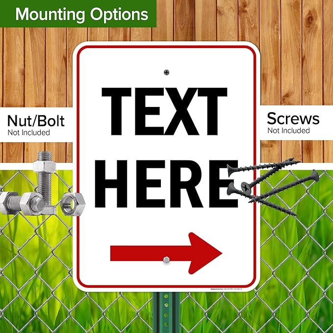 Custom Arrow,Custom Directional Sign, Right Arrow, 18x24 Inches, Rust Free .063 Aluminum, Fade Resistant, Made in USA by My Sign Center