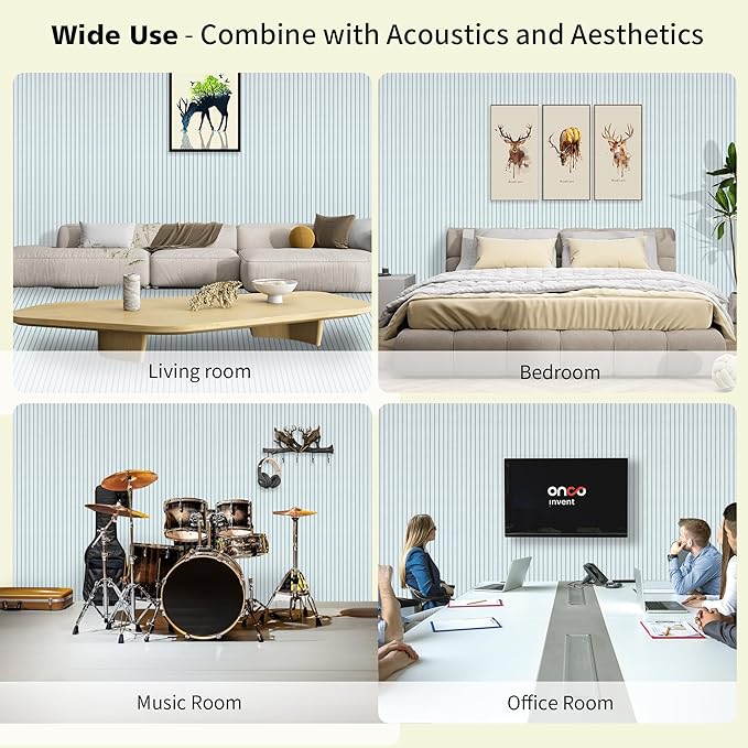 AUTORIFIC Acoustic Panels,5 Pack Sound Panels Noise Reducing for Walls,47.2"x23.6"x0.35" Soundproof Wall Panels,High-Density Acoustic Wall Panels,Decorative Wall Sound Absorbing Panel,White