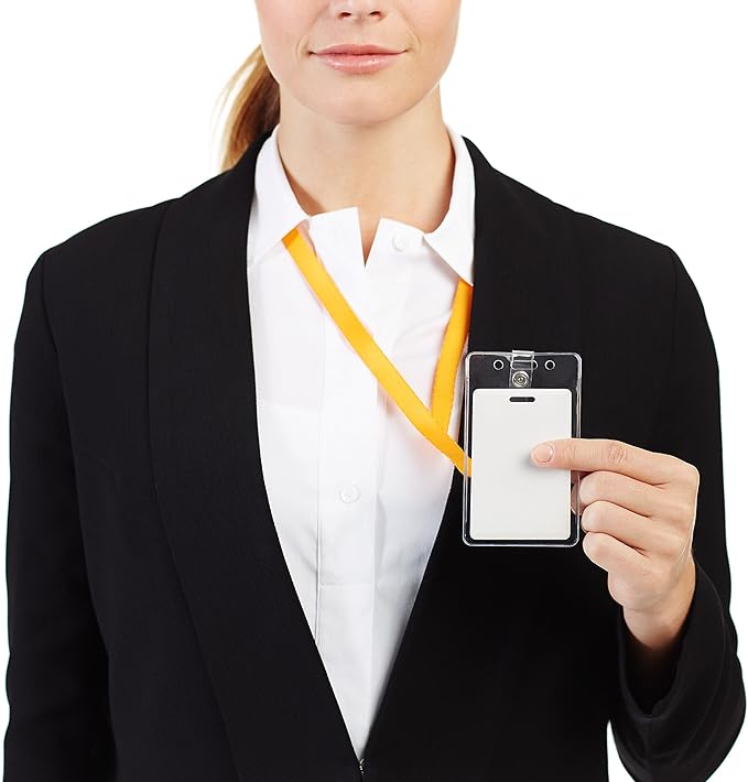 Amazon Basics ID Badge Holders, Vertical Clear Plastic 2.55" x 4.41", Pack of 1600