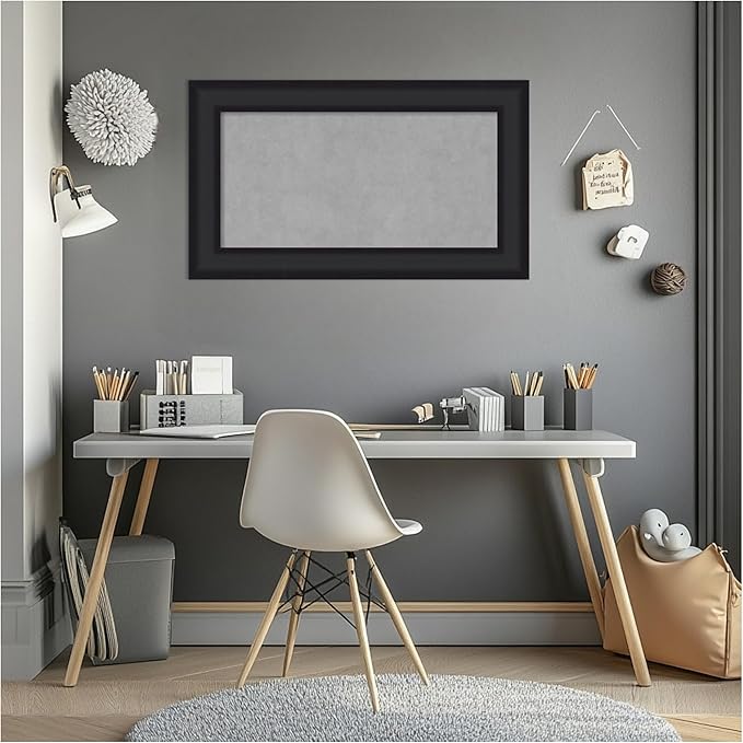 Amanti Art Black Framed Magnetic Board 17x29 Small Vision Board for use with Magnets, 100% Metal Sheet to Display Items as Office Decor or for Home Organization in mudroom, Kitchen or Kids Room