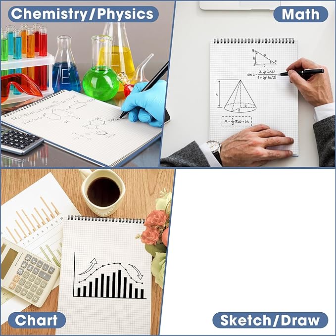 Engrowtic Top Spiral Graph Paper Notebooks 8.7 X11.4 Inch A4 Grid Paper Notepad 70 Sheet Memo Steno Pad for Engineering Writing Sketching Drawing School Office Supplies (Dark Blue,1 Pack)