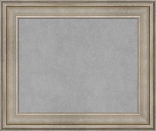 Amanti Art Silver Framed Magnetic Board 21x25 Small Vision Board for use with Magnets, 100% Metal Sheet to Display Items as Office Decor or for Home Organization in mudroom, Kitchen or Kids Room