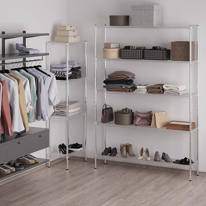 Regal Altair 14" Deep x 60" Wide x 86" Height Wire Shelving Kit | 5-Tier | NSF Commercial Storage Rack Unit