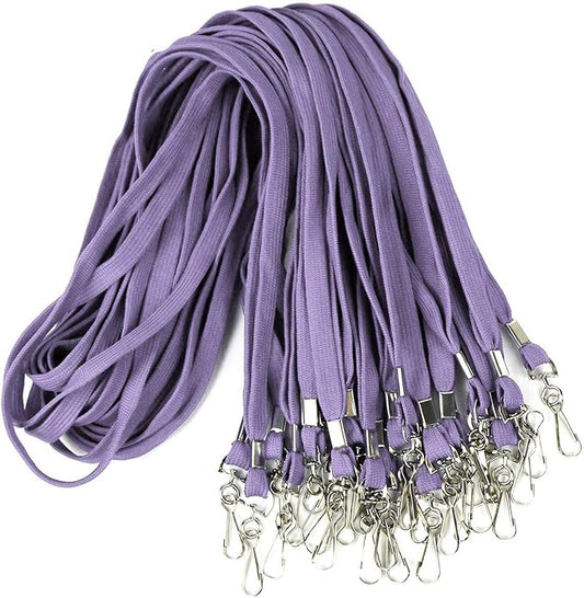 Ollain Badge Lanyards Flat Lanyard Swivel Hooks Durably Neck Bulk lanyards with Clip 100 Pack