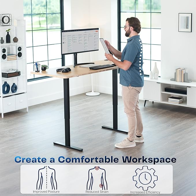 VIVO Heavy Duty Dual Motor Electric Sit Stand Desk Frame, 220 lbs Capacity up to 85" x 43" Tops, Memory Controller Height Adjustable Frame Only, Black, DESK-E-200B