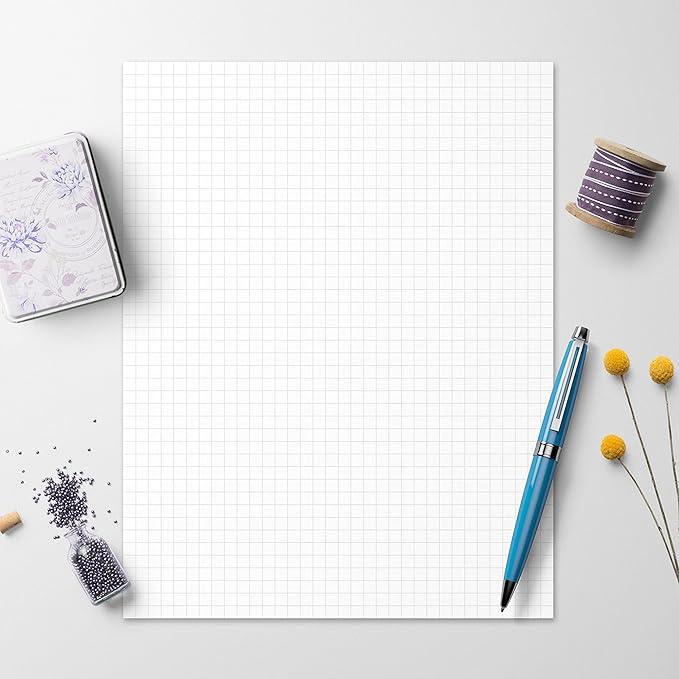 321Done Graph Paper Notepad - Letter Size (8.5x11) 50 Sheets - 0.25 Grid Planning Note Pad - Tear-Off Edge Glued Luxury Smooth Thick Premium Paper - Made in USA - Plain White