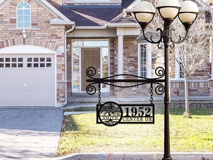 Hanging Metal House Numbers,Custom Metal Hanging Address Signs, Hanging Mailbox House Number Signs,Hanging House Address Numbers, Lamp Post Address Plaques