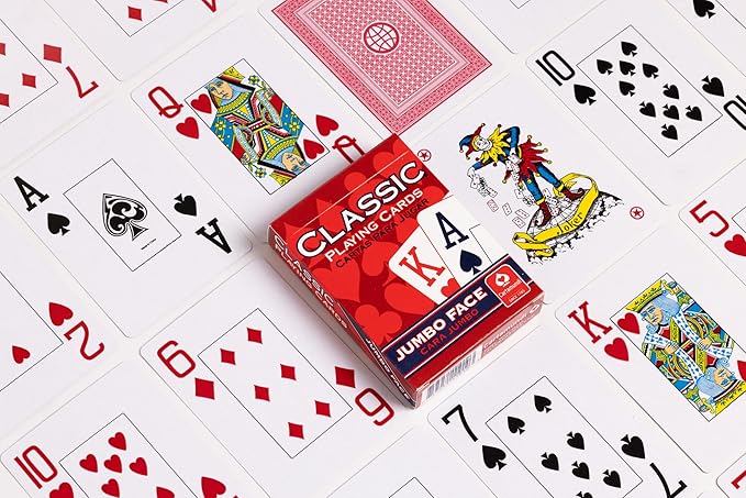 Classic Playing Cards 12 Pack, Jumbo Index, Red and Blue Casino Quality Bulk Playing Card Decks, Bulk Playing Cards for Poker, Black Jack, Euchre, Card Games, and Family Game Night
