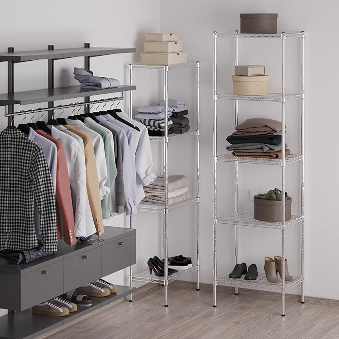 Regal Altair 18" Deep x 24" Wide x 86" Height Wire Shelving Kit | 5-Tier | NSF Commercial Storage Rack Unit