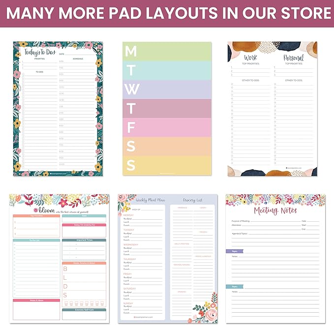 bloom daily planners Timed Work & Personal To Do List Planning Pad - Undated Tear-Off Hourly Checklist Notepad Appointment Organizer - 6" x 9" - Brushed Beige