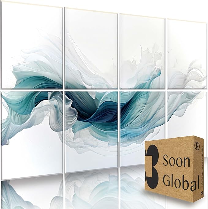 Soon Global 8-Pack Acoustical Wall Panels,48 X 32 Inches Sound Absorbing Panels, Decorative Acoustical Wall Panels, Acoustic Treatment for Recording Studio, Ethereal Illumination