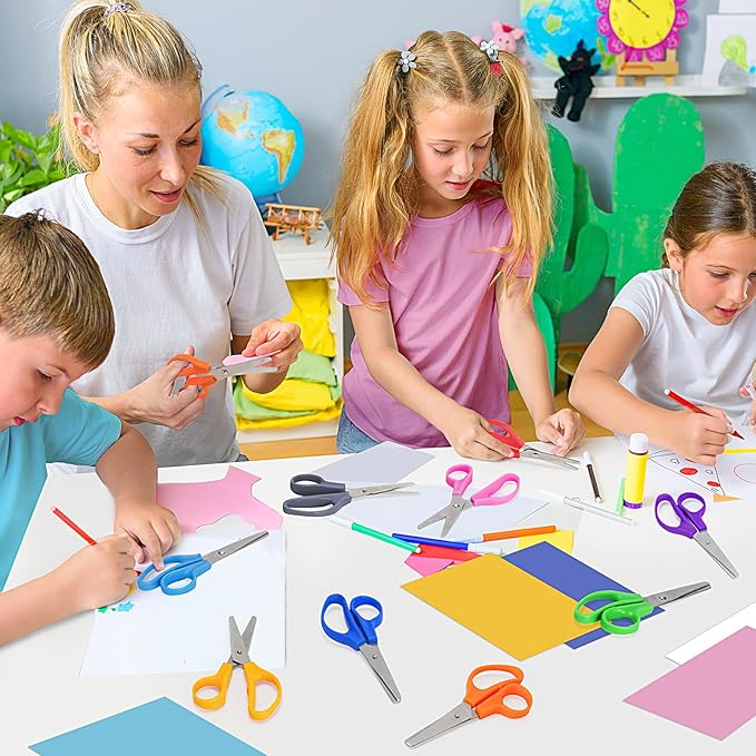 Toidgy 150 Packs Kids Scissors, 5 Inch Scissors Bulk for School, Blunt Tip Scissors for Kids Student Teacher, Safety Scissors for Preschool Classroom Office Home, School Supplies Craft Cutting Paper
