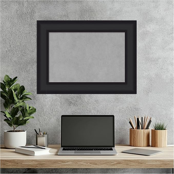 Amanti Art Black Framed Magnetic Board 17x23 Small Vision Board for use with Magnets, 100% Metal Sheet to Display Items as Office Decor or for Home Organization in mudroom, Kitchen or Kids Room