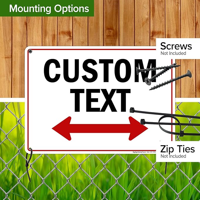Custom Arrow,Custom Directional Sign, Two Way Arrow,10x14 Inches, Rust Free .040 Aluminum, Fade Resistant, Made in USA by My Sign Center