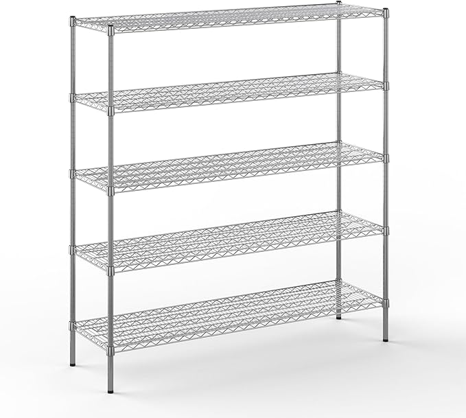 Regal Altair 18" Deep x 60" Wide x 64" Height Wire Shelving Kit | 5-Tier | NSF Commercial Storage Rack Unit