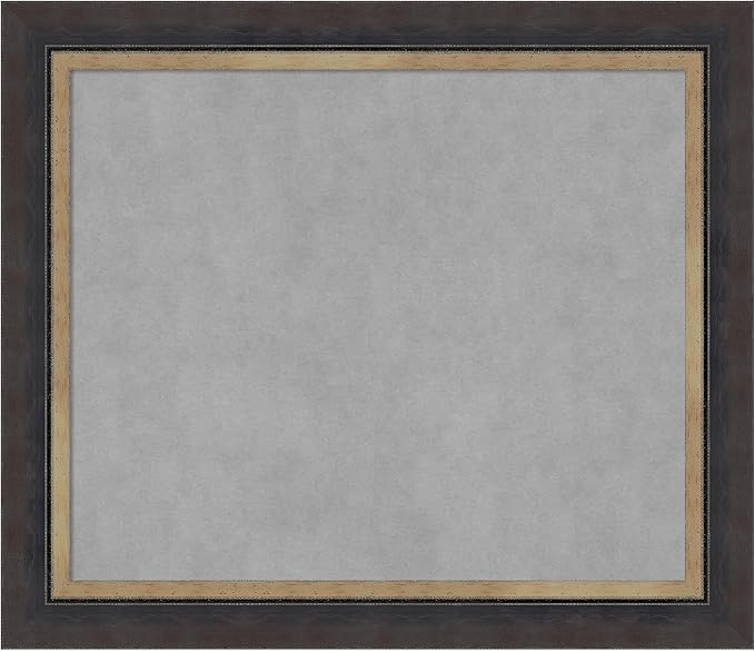 Amanti Art Black Framed Magnetic Board 25x29 Medium Vision Board for use with Magnets, 100% Metal Sheet to Display Items as Office Decor or for Home Organization in mudroom, Kitchen or Kids Room