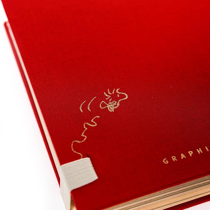 Peanuts Jotter by Graphique Luxe Collection, Fabric-Wrapped Hardcover Spiral Notebook, Gold Foil Embossing, 125 Pages