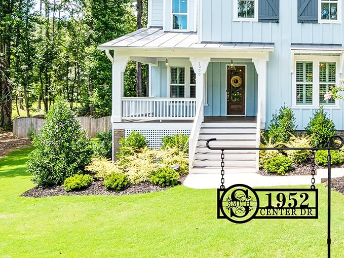 Custom Address Numbers for House, Personalized Hanging Metal Address Signs for Houses, House Warming Gifts New Home, Address Plaques for House Numbers, House Numbers for Outside Plaque, Address Plaque