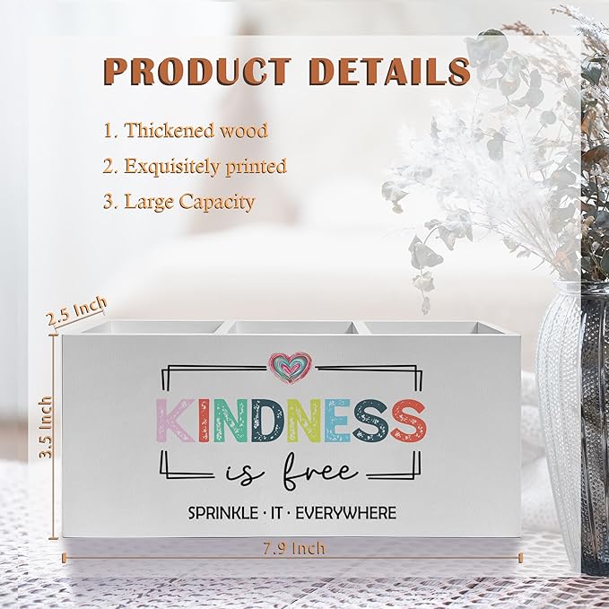 Exqcom Inspirational Mental Health Wellness Pen Pencil Holder, Kindness Gifts, Colorful Positive Motivational Makeup Brush Toothbrush Holder for Home Office Dorm Desk Accessories