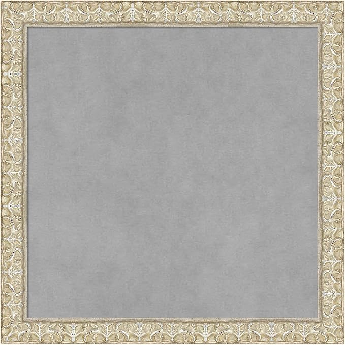 Amanti Art Silver Framed Magnetic Board 18x18 Small Vision Board for use with Magnets, 100% Metal Sheet to Display Items as Office Decor or for Home Organization in mudroom, Kitchen or Kids Room