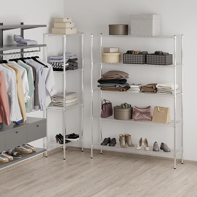 Regal Altair 14" Deep x 54" Wide x 74" Height Wire Shelving Kit | 5-Tier | NSF Commercial Storage Rack Unit