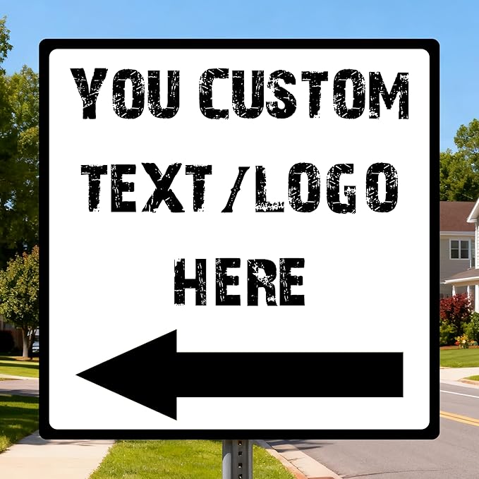 Custom Square Outdoor Signs - 10 * 10 inches - UV-resistant, for parks、 community areas、supermarket