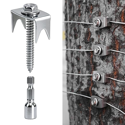 Sumloty 200-Pack 304 Stainless Steel Fence Staples, 1.6 Inch Reusable Fence Screw Nails for Wire Mesh and Woven Fencing, Easy Install with Power Drill