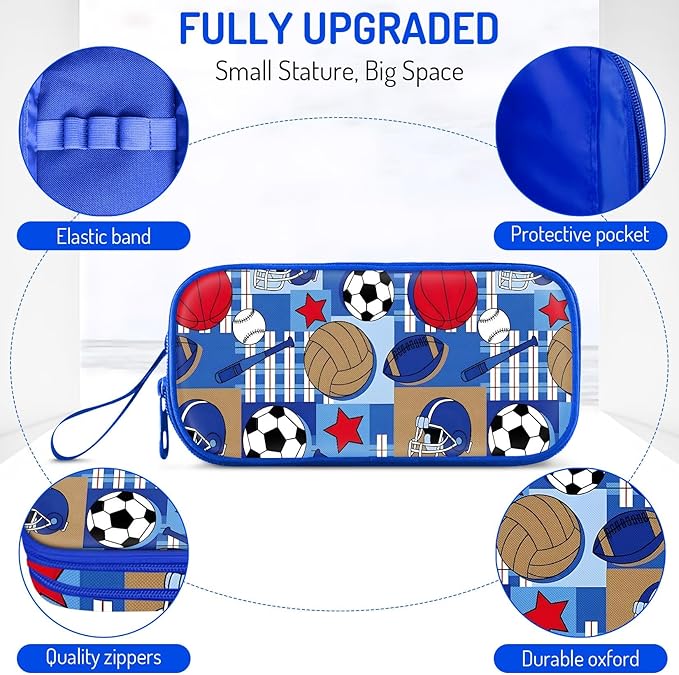 Fitvc Large Pencil Case for Boys,Sports Boys Pencil Pouch for Kids Teens School,Large Capacity Pen Box Marker Organizer for School