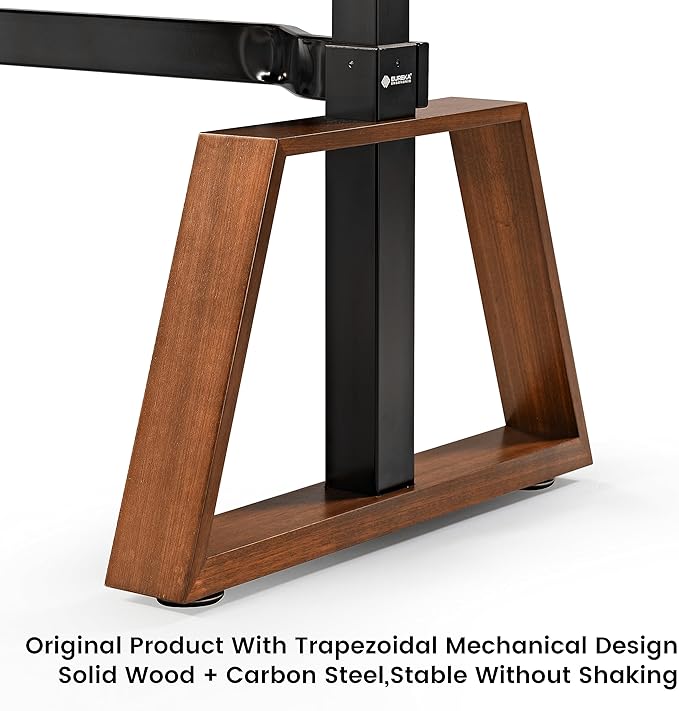 EUREKA ERGONOMIC Electric Standing Desk with Dual Drawers,63 Inches Height Adjustable L-Shaped Office Desk,Sit Stand desk Ergonomic Executive Desk Computer Workstations with Monitor Stand,Right/Walnut