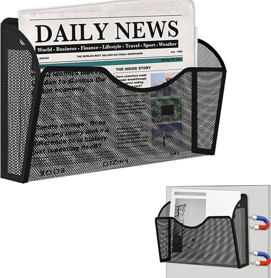 KZWKRG Magnetic File Holder, Magnetic File Folder Holder, No Drilling Installation, Magnetic Mail Holder File Organizer for Whiteboard,Office,Refrigerator,File Cabinets,Classroom