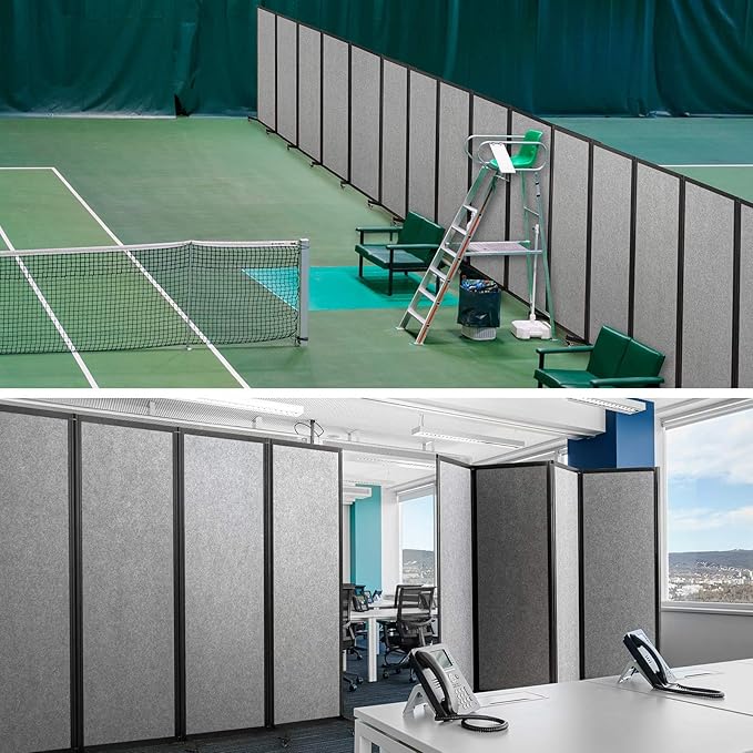 Strongbird Room Partition,Office Divider,Portable Commercial Screen Dividers,Privacy Partition Separator,Classroom School Dividers,12'7"L* 6'7"H,6 Panel,Light Grey