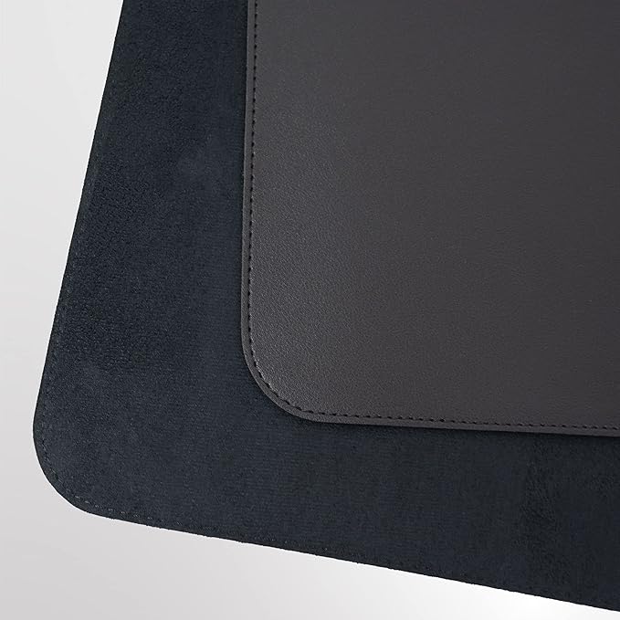 Vine Creations Leather Desk Protector, Non Slip 32" x 17" Office Desk Mat (Black)