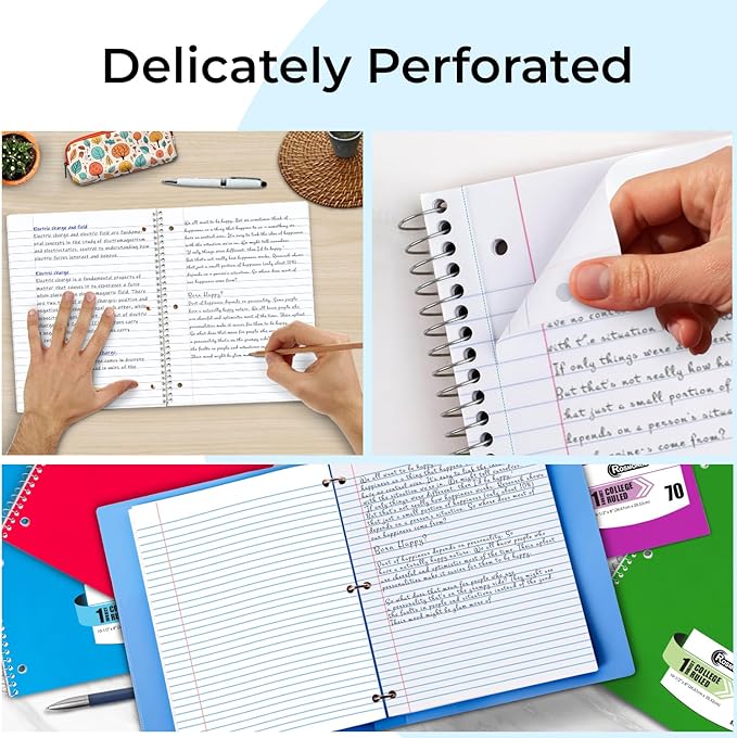 Rosmonde 2000 Packs (Pallet) 1 Subject Notebooks, Spiral Notebook Bulk, College Ruled, Pallet of Notebooks,70 Sheets (140 pages), 8 x 10-1/2",Bulk Spiral Notebooks for School & Office,4-7 Days Transit
