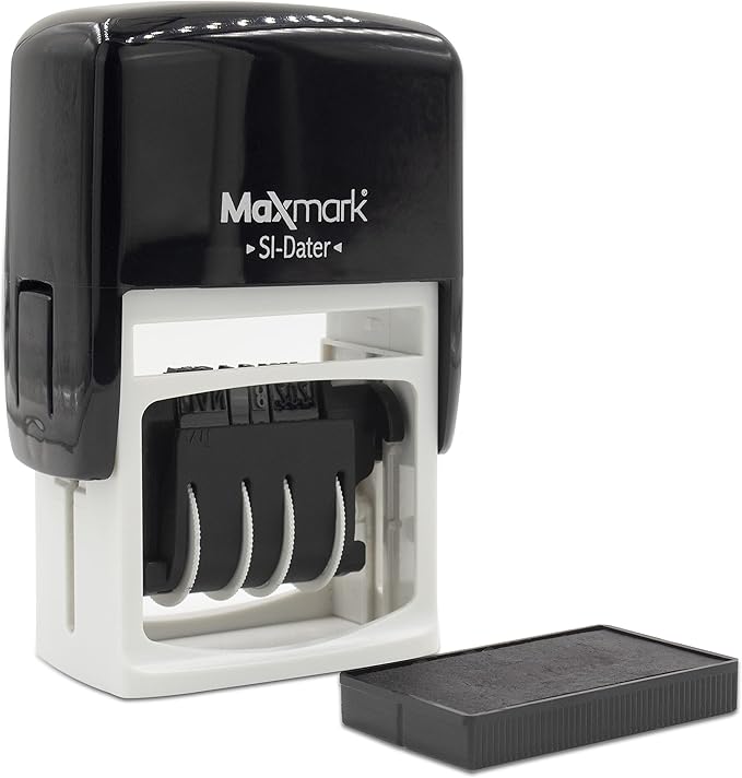MaxMark Dater 4000 Self Inking Date Stamp - Black
