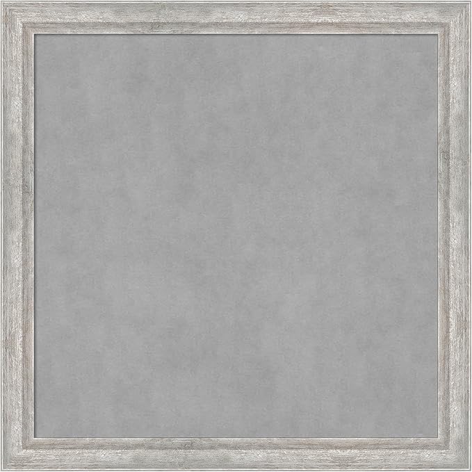 Amanti Art Silver Framed Magnetic Board 27x27 Medium Vision Board for use with Magnets, 100% Metal Sheet to Display Items as Office Decor or for Home Organization in mudroom, Kitchen or Kids Room
