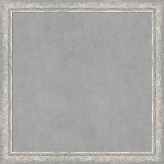 Amanti Art Silver Framed Magnetic Board 27x27 Medium Vision Board for use with Magnets, 100% Metal Sheet to Display Items as Office Decor or for Home Organization in mudroom, Kitchen or Kids Room