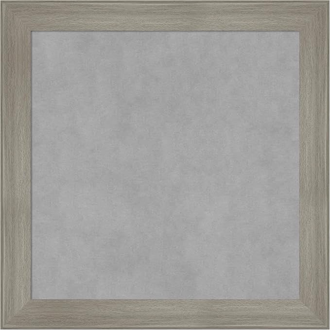 Amanti Art Grey Framed Magnetic Board 24x24 Medium Vision Board for use with Magnets, 100% Metal Sheet to Display Items as Office Decor or for Home Organization in mudroom, Kitchen or Kids Room
