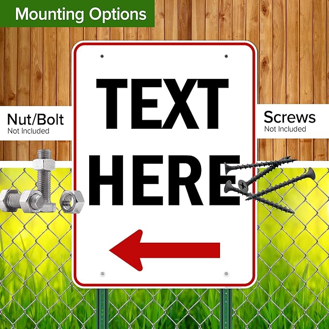 Custom Arrow,Custom Directional Sign, Left Arrow,36x48 Inches, Rust Free DiBound, Fade Resistant, Made in USA by My Sign Center