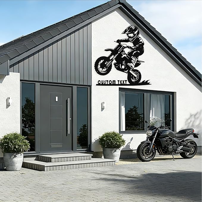 Custom Motorcycle Metal Signs Personalized Dirt Biker Name Sign Custom Garage Decor Motorbikes Wall Art Decor Motorcycle Sign Men Room D ecorate Gifts for Men Husband Rider