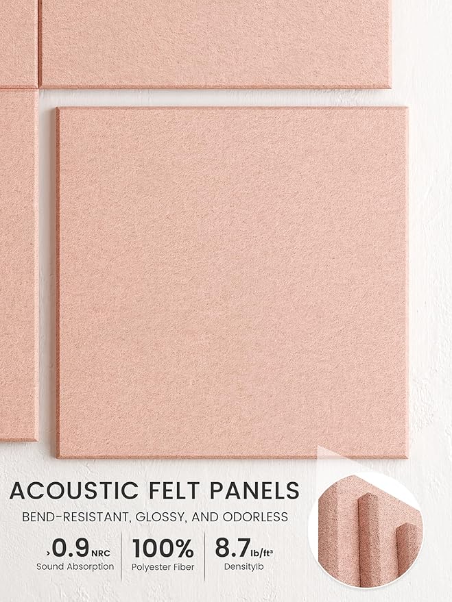 Bumusty Large Cork Board 47"x35" Alternative - 12 Pack Felt Wall Tiles with 70 Safe Removable Adhesive Tabs, 30 Pushpins, Cork Boards for Walls Pin Board Bulletin Board Office Decor (Pink)