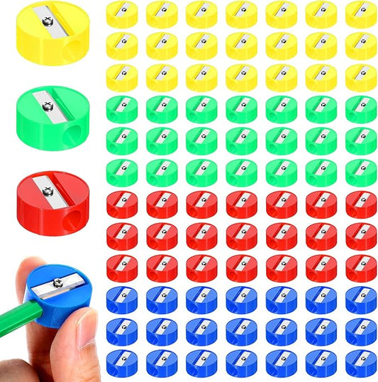 Kifmurase 800Pcs Mini Bulk Handheld Pencil Sharpeners, Portable Manual Pencil Sharpeners, Colorful Round Manual Sharpener for Classroom, Compact Crayon Sharpener, Back to School Supplies