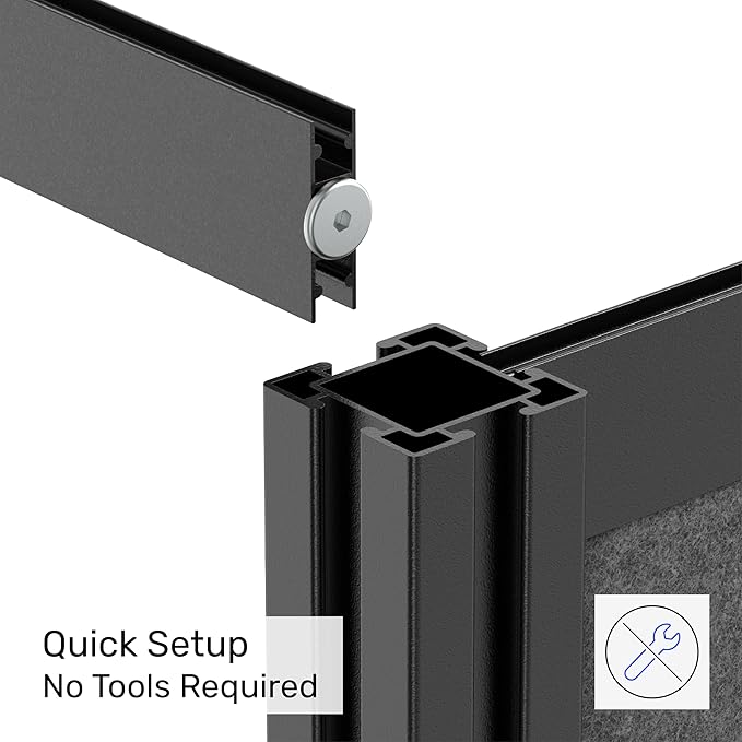 Workflow Modular Wall | Room Divider with Whiteboard, Sound-Dampening, & Frosted Acrylic Panels | Expandable Office Partition for Privacy & Productivity (70" x 48")