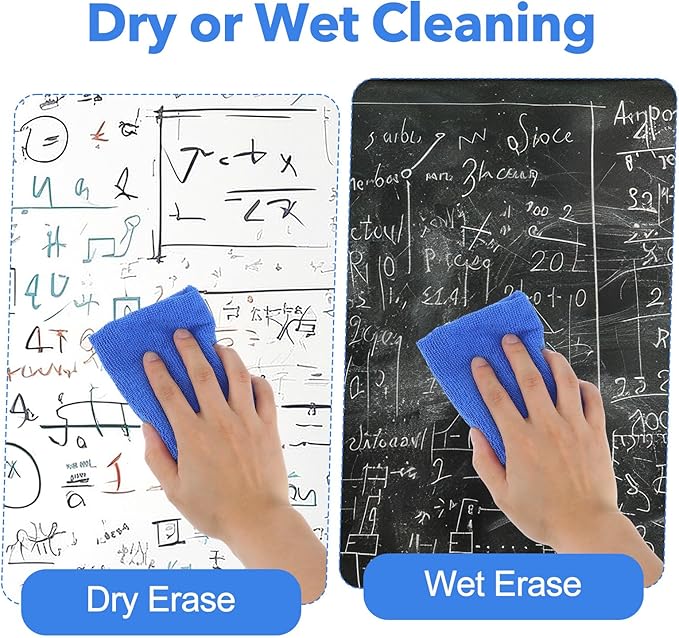 Kifmurase 24Pcs Magnetic Microfiber Cleaning Cloth, Microfiber Dry Erase Erasers, Reusable Cloth Whiteboard Eraser, Multipurpose Cleaning Cloths for Blackboards, Chalkboards, Glassboards, Home
