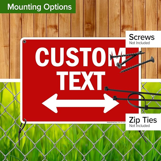Custom Arrow,Custom Directional Sign, Two way Arrow,10x14 Inches, 55 mil thick HDPE (high density polyethylene), Made in USA by My Sign Center