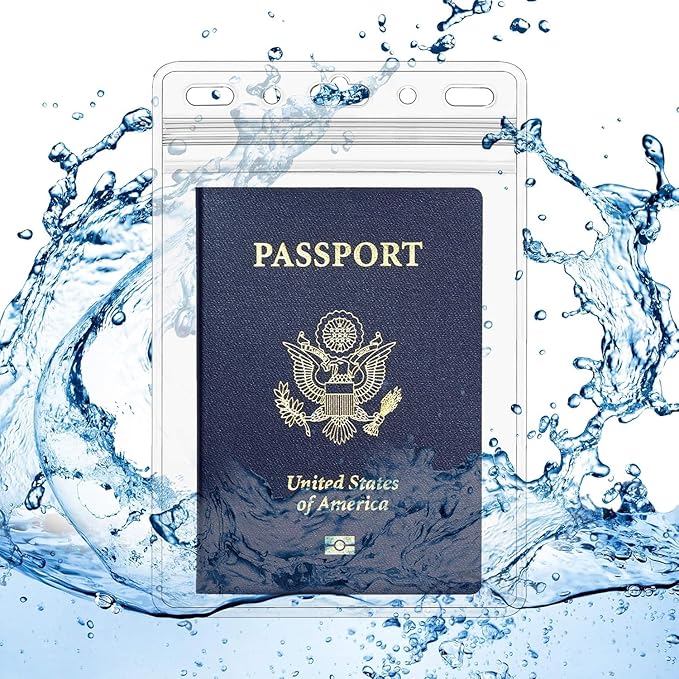 Claev Fast Seal Vertical 4x6 Passport & Card Holders (4x6 Extra Large (XXL), 250 Pack), Clear Waterproof ID Plastic Name Card Badge Holders for Travel, Conferences, Conventions
